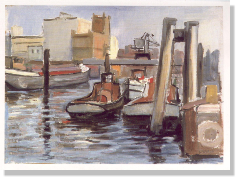 Am Binnenhafen, Hamburg Technik: �l auf Hartfaser 1970