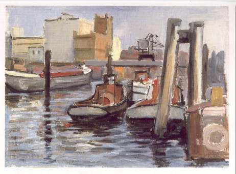 Am Binnenhafen, Hamburg Technik: �l auf Hartfaser 1970